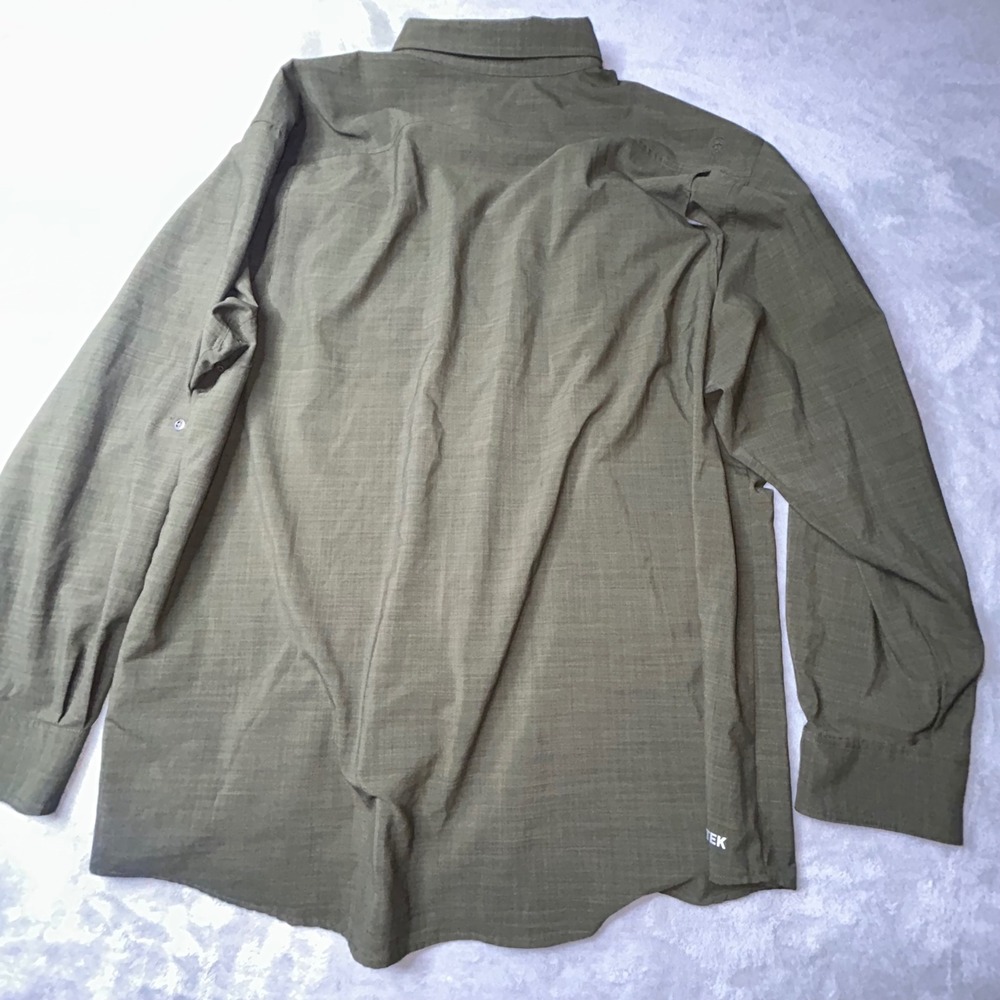 Ariat Mens XXL AriatTEK Heat Series Long Sleeve Button Down Shirt Olive Green - Picture 7 of 15